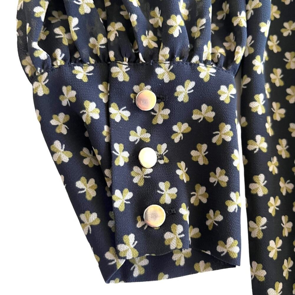 Orla Kiely RARE chiffon clover shamrock ditsy  print midi dress size 6 - Picture 14 of 14